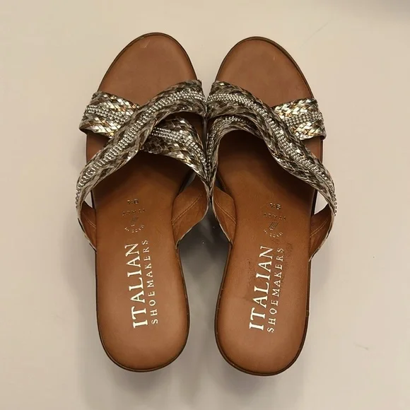 Italian Shoemakers gorgeous strappy slide heeled sandals - Picture 1 of 14